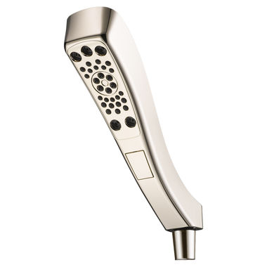Click here to see Delta 59552-PN-PK Delta H2Okinetic Touch-Clean Four-Setting 8in Hand Shower with Dual Check Valves, WaterSense, 1.75 GPM, Polished Nickel - 59552-PN-PK