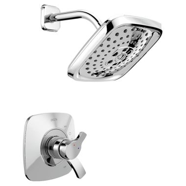 Click here to see Delta T17252 Delta Tesla Monitor 17 Series Two-Handle Shower Faucet with 3-Setting Rain Showerhead, 1.75 GPM, Lever Handles, Chrome - T17252