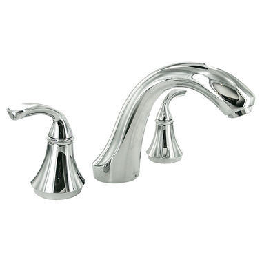 Click here to see Kohler T10292-4-CP Kohler Forte Sculpted Polished Chrome Roman Tub Faucet Trim with Diverter Spout, 7-1/4in Spout Reach, Lever Handles - K-T10292-4-CP