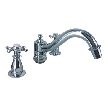 Click here to see Kohler T125-3-CP Kohler Antique Bath Faucet Trim, Polished Chrome, Six-Sprong Handles, Deck-Mount, Three-Hole Installation, Metal Construction - K-T125-3-CP