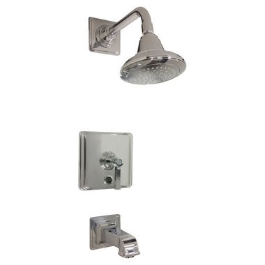 Click here to see Kohler T13133-4A-CP Kohler Pinstripe Pure Rite-Temp Wall-Mounted Polished Chrome Tub/Shower Trim with Push Button Diverter, 2.5 GPM, Lever Handle - K-T13133-4A-CP
