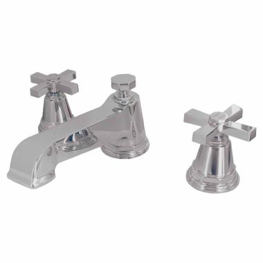 Click here to see Kohler T13140-3A-SN Kohler Pinstripe Pure Satin Nickel 7-1/16in High Flow Roman Tub Faucet Trim, Non-Diverter Spout, Cross Handles, Deck Mount - K-T13140-3A-SN