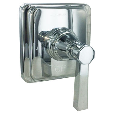 Click here to see Kohler T13174-4A-CP Kohler Pinstripe Pure MasterShower Volume Control Trim, Lever Handle, Polished Chrome - K-T13174-4A-CP