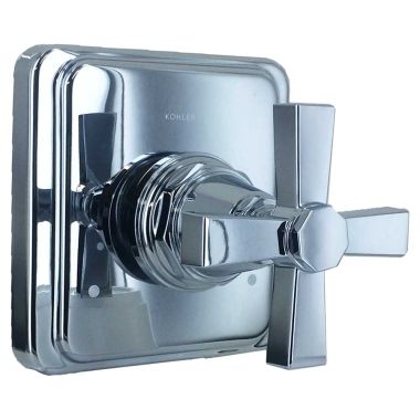 Click here to see Kohler T13175-3A-CP Kohler Pinstripe Pure MasterShower Transfer Valve Trim, Cross Handle, Polished Chrome - K-T13175-3A-CP