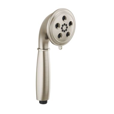 Click here to see Brizo RP81079NK Brizo Rook 3in H2Okinetic Multi-Function Hand Shower with Dual-Check Valve, 1.75 GPM, Classic, Round, WaterSense, Brilliance Luxe Nickel - RP81079NK