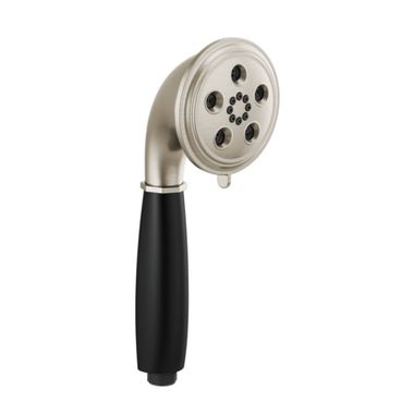 Click here to see Brizo RP81079NKBL Brizo Rook 3in H2Okinetic Multi-Function Hand Shower with Dual-Check Valve, 1.75 GPM, Classic, Round, WaterSense, Brilliance Luxe Nickel/Matte Black - RP81079NKBL