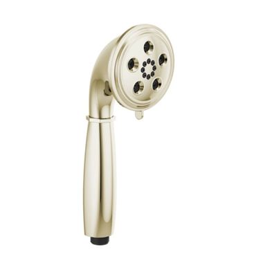 Click here to see Brizo RP81079PN Brizo Rook 3in H2Okinetic Multi-Function Hand Shower with Dual-Check Valve, 1.75 GPM, Classic, Round, WaterSense, Brilliance Polished Nickel - RP81079PN