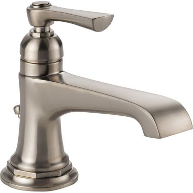 Click here to see Brizo 65060LF-NK Brizo Rook One-Handle Brilliance Luxe Nickel Bathroom Faucet with Metal Pop-Up Drain Assembly, Single-Hole, 1.5 GPM, Ceramic Cartridge - 65060LF-NK
