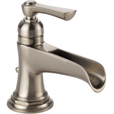 Click here to see Brizo 65061LF-NK Brizo Rook Single-Handle Brilliance Luxe Nickel Bathroom Faucet with Metal Pop-Up, 1.5 GPM, Channel Spout, Single-Hole, WaterSense - 65061LF-NK