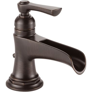 Click here to see Brizo 65061LF-RB Brizo Rook Single-Handle Venetian Bronze Bathroom Faucet with Metal Pop-Up, 1.5 GPM, Channel Spout, Single-Hole, WaterSense - 65061LF-RB