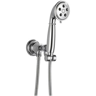 Click here to see Brizo 88861-PC Brizo Rook Multi-Function Wall-Mount Round Hand Shower with H2Okinetic, Stretchable Hose, 1.75 GPM, Polished Chrome - 88861-PC