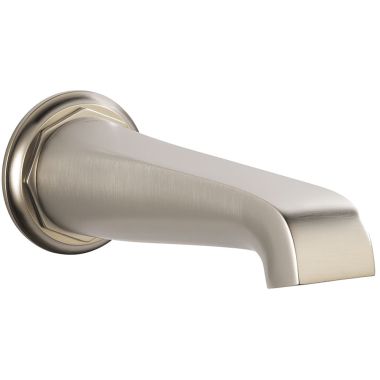 Click here to see Brizo RP78582NK Brizo Rook Wall Mounted Luxe Nickel Tub Spout Non-Diverter, Solid Brass, 1/2-inch Connection Size - RP78582NK