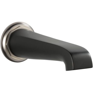 Click here to see Brizo RP78582NKBL Brizo Rook Wall Mounted Luxe Nickel/Matte Black Tub Spout Non-Diverter, Solid Brass, 1/2-inch Connection Size - RP78582NKBL