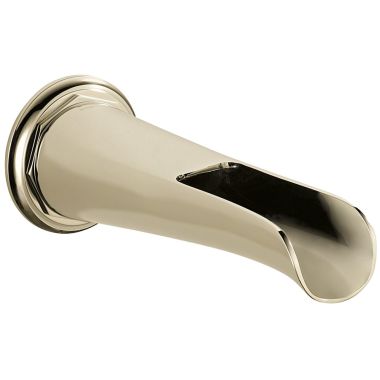 Click here to see Brizo RP78583PN Brizo Rook Wall Mounted Brilliance Polished Nickel Non-Diverter Channel Tub Spout, Solid Brass, 1/2-inch Connection Size - RP78583PN