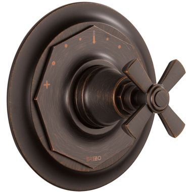 Click here to see Brizo T66T061-RB Brizo Rook Sensori Single-Handle Thermostatic Valve Trim, Cross Handle, Venetian Bronze - T66T061-RB