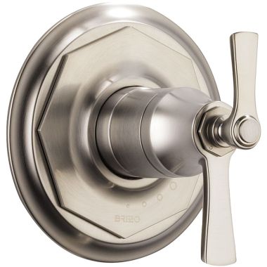 Click here to see Brizo T60061-NK Brizo Rook TempAssure Thermostatic Two-Handle Valve Trim, Lever Handles, Luxe Nickel - T60061-NK