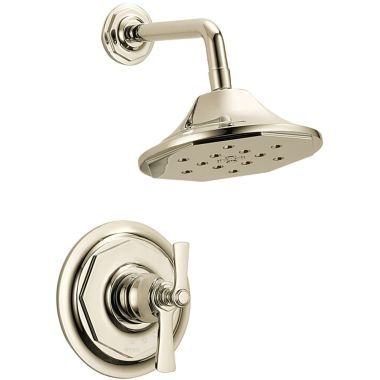 Click here to see Brizo T60261-PN Brizo Rook TempAssure Thermostatic Shower Trim with Multi-Function Showerhead, WaterSense, 1.75 GPM, Brilliance Polished Nickel - T60261-PN