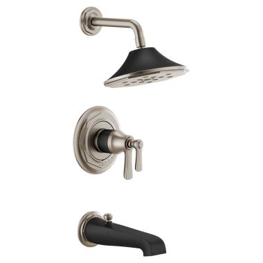 Click here to see Brizo T60461-NKBL Brizo Rook TempAssure Tub/Shower Faucet with Thermostatic Cartridge, 4-Function Showerhead, 1.75 GPM, Brilliance Luxe Nickel/Matte - T60461-NKBL