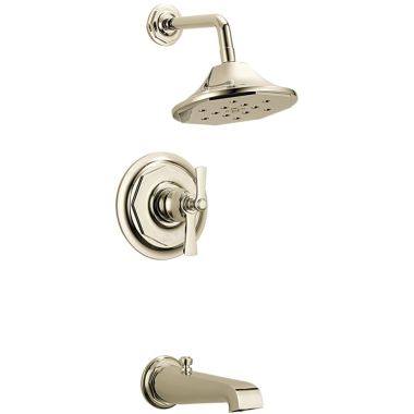 Click here to see Brizo T60461-PN Brizo Rook TempAssure Tub/Shower Faucet with Thermostatic Cartridge, 4-Function Showerhead, 1.75 GPM, Brilliance Polished Nickel - T60461-PN