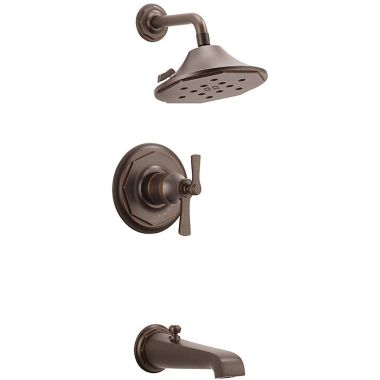 Click here to see Brizo T60461-RB Brizo Rook TempAssure Tub/Shower Faucet with Thermostatic Cartridge, 4-Function Showerhead, 1.75 GPM, Venetian Bronze - T60461-RB