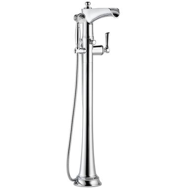 Click here to see Brizo T70161-PC Brizo Rook Single-Handle Freestanding Tub Filler with 1.75 GPM Hand Shower, Channel Spout, Lever Handle, ADA, Polished Chrome - T70161-PC