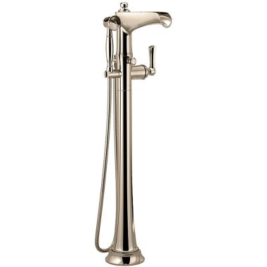Click here to see Brizo T70161-PN Brizo Rook Single-Handle Freestanding Tub Filler with 1.75 GPM Hand Shower, Channel Spout, Lever Handle, ADA, Brilliance Polished Nickel - T70161-PN