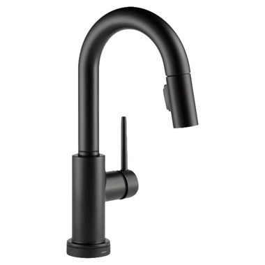 Click here to see Delta 9959T-BL-DST Delta Trinsic Single-Handle Matte Black Pull-Down Bar/Prep Faucet, 1.8 GPM, Lever Handle, Diamond Seal Technology, ADA, Touch2O - 9959T-BL-DST