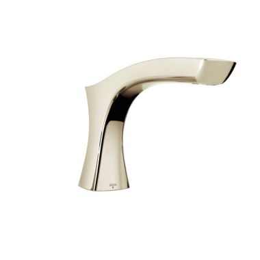 Click here to see Delta RP78517PN Delta Tesla 1.75 GPM Polished Nickel Roman Tub Spout, Non-Diverter, Deck-Mount, Single-Hole Installation, Rigid Slip-on Spout , 8-11/16in Spout Reach - RP78517PN