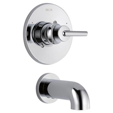 Click here to see Delta T14159 Delta Trinsic Single-Handle Monitor 14 Series Tub Faucet Trim, Lever Handles, Non-Diverter Tub Spout, ADA, Chrome - T14159