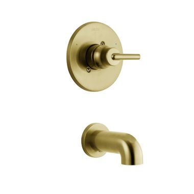 Click here to see Delta T14159-CZ Delta Trinsic Single-Handle Monitor 14 Series Wall-Mount Tub Faucet Trim, Lever Handle, Non-Diverter Tub Spout, ADA, Champagne Bronze - T14159-CZ