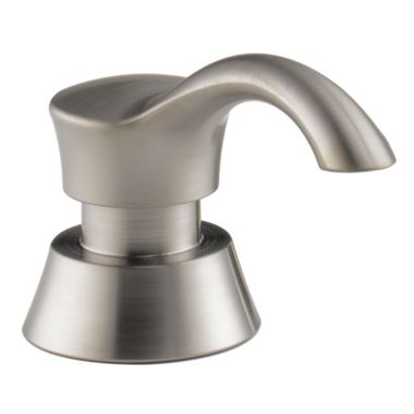 Click here to see Delta RP50781SP Delta Pilar 13oz Transitional Soap and Lotion Dispenser, Round, SpotShield Stainless - RP50781SP