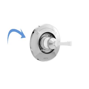 Click here to see Delta RP64860 Delta Arabella 6-7/16in Round Chrome Valve Trim Escutcheon for 144950 Tub and Shower Trim - RP64860