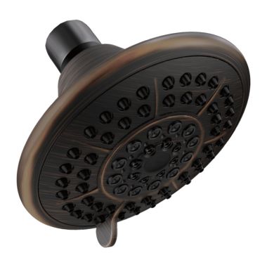 Click here to see Delta RP78575RB Delta Universal Showering 1.75 GPM 5-Setting Touch-Clean Raincan Shower Head, WaterSense  Certified, 4-15/16in Diameter Head, Venetian Bronze - RP78575RB