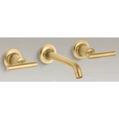 Click here to see Kohler T14413-4-BGD Kohler K-T14413-4-BGD Brushed Gold Purist Wall-Mount Lavatory Faucet Trim