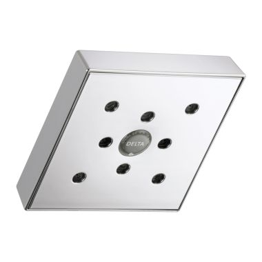 Click here to see Delta RP70171-15 Delta Ara Single-Function 6in Square Raincan Shower Head with H2Okinetic PowerDrench Spray, 1.5 GPM, WaterSense, Chrome - RP70171-15
