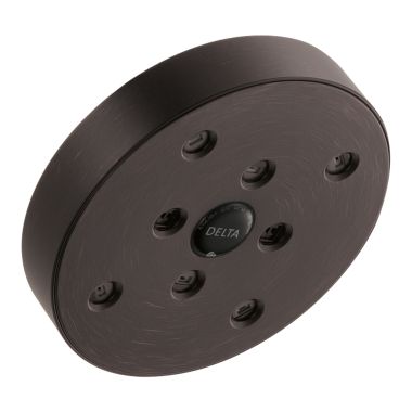 Click here to see Delta RP70175-RB15 Delta Ara Single-Function 5in Round Raincan Shower Head with H2Okinetic PowerDrench Spray, 1.5 GPM, WaterSense, Venetian Bronze - RP70175-RB15