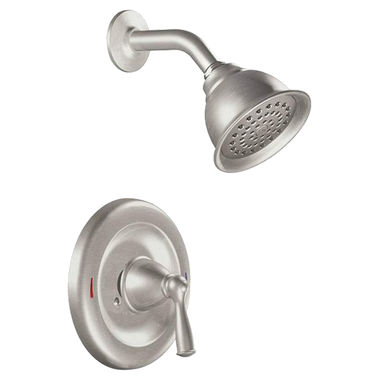 Click here to see  82912SRN Moen Banbury Posi-Temp Single-Handle Shower Faucet, One-Function, 1.75 GPM, Lever Handle, Spot Resist Brushed Nickel - 82912SRN