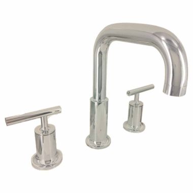 Click here to see Kohler T14428-4-SN Kohler Purist Roman Tub Faucet Trim with Lever Handles, 7-1/2-Inch Spout Reach, Polished Nickel, Deck-Mount, Three-Hole Installation - K-T14428-4-SN