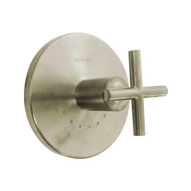 Click here to see Kohler T14488-3-BN Kohler Purist MasterShower Thermostatic Valve Trim, Cross Handle, Brushed Nickel - K-T14488-3-BN