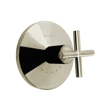 Click here to see Kohler T14488-3-SN Kohler Purist MasterShower Thermostatic Valve Trim, Cross Handle, Polished Nickel - K-T14488-3-SN