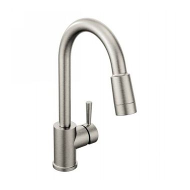 Click here to see Cleveland Faucet 46201CSL Moen CFG Edgestone One-Handle Pull-Down Kitchen Faucet, Stainless - 46201CSL
