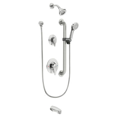 Click here to see Moen T9343GBM25 MOEN T9343GBM25 COMMERCIAL SHOWER SYSTEM TRIM CHROME