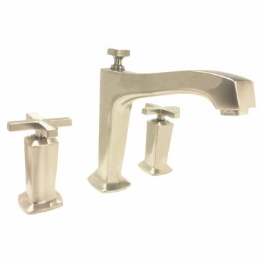 Click here to see Kohler T16237-3-AF Kohler Margaux Bath Faucet Trim, 8-9/16-Inch Spout Reach, Cross Handles, French Gold Finish, Deck-Mounted Installation - K-T16237-3-AF