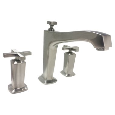 Click here to see Kohler T16237-3-BN Kohler Margaux Bath Faucet Trim, 8-9/16-Inch Spout Reach, Cross Handles, Brushed Nickel Finish, Deck-Mounted Installation - K-T16237-3-BN