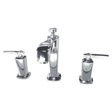 Click here to see Kohler T16237-4-CP Kohler Margaux Roman Tub Faucet Trim, 8-9/16-Inch Spout Reach, Lever Handles, Polished Chrome Finish, Deck-Mounted - K-T16237-4-CP