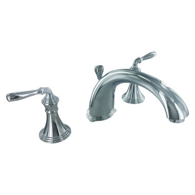 Click here to see Kohler T387-4-CP Kohler Devonshire Roman Tub Faucet Trim with Diverter, 8-15/16-Inch Spout Reach, Lever Handles, Polished Chrome, ADA Certified - K-T387-4-CP