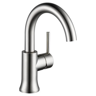 Click here to see Delta 559HA-SS-DST Delta Trinsic Single Handle High-Arc Bathroom Faucet w/ Pop-Up, 1.2 GPM, Stainless - 559HA-SS-DST