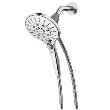 Click here to see Moen 26112 Moen Engage 2.5 GPM Six-Spray Function Wall-Mount Handheld Shower with Magnetix Docking and Hose, 5-1/2