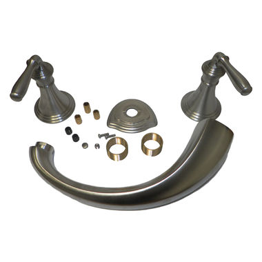 Click here to see Kohler T398-4-BN Kohler Devonshire Brushed Nickel Roman Tub Faucet Trim with Diverter, 9-Inch Spout Reach, Lever Handles, Deck-Mount, Three-Hole Installation - K-T398-4-BN