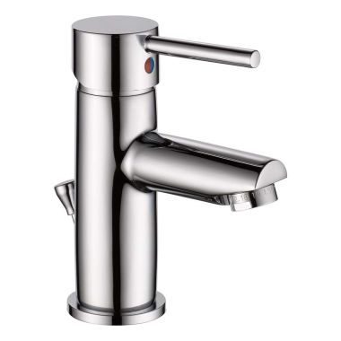 Click here to see Delta 559LF-GPM-PP Delta Modern Tubular Single-Hole Chrome Lavatory Faucet, Metal Pop-Up, 1 GPM, Single-Handle, Rounded Lever Handle, Project Pack - 559LF-GPM-PP
